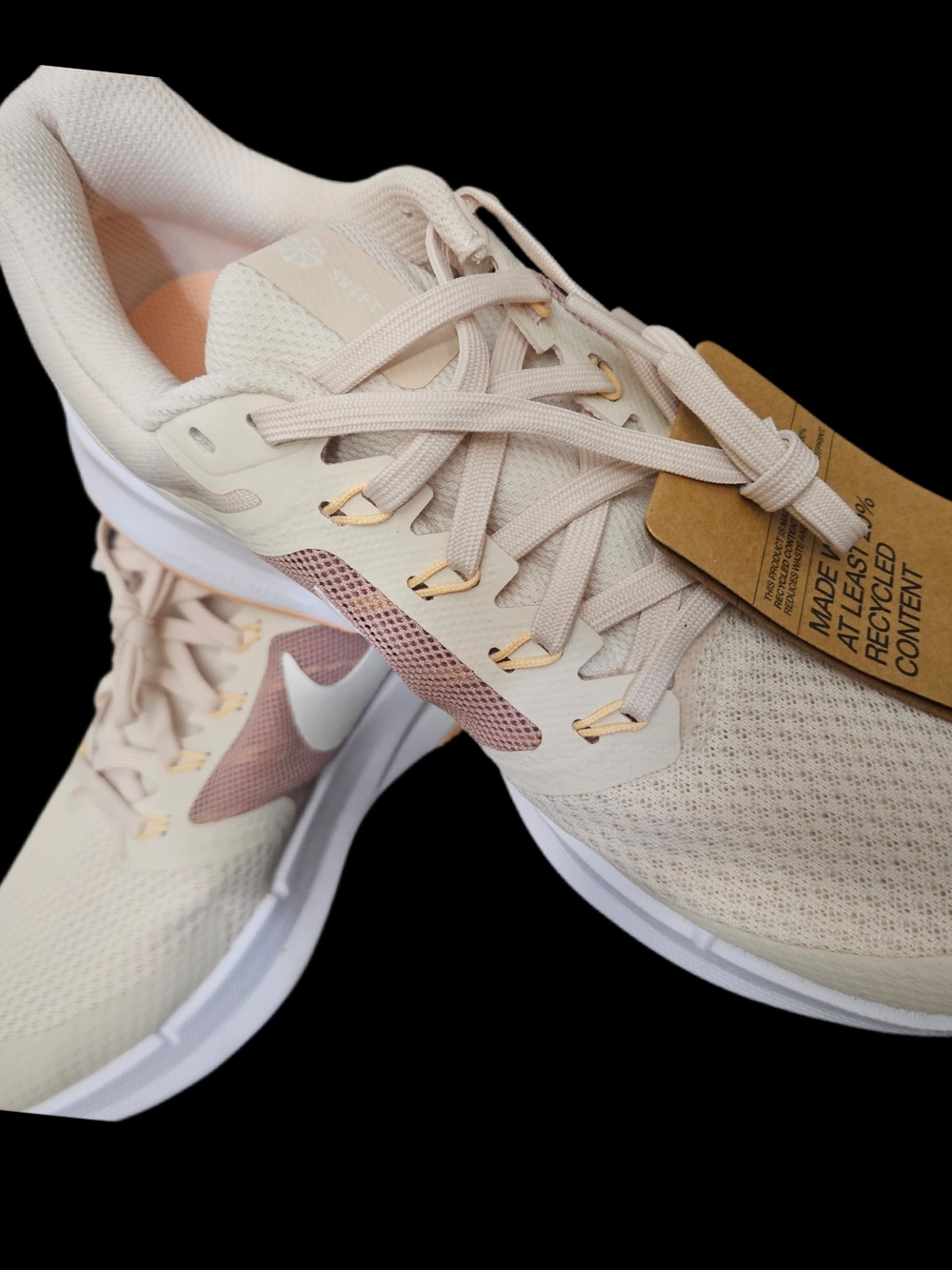 Nike Women's Light Pink Mesh Running Sneakers with Rose-Gold Accents